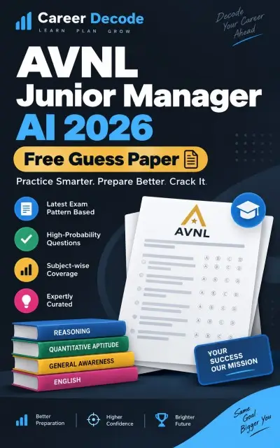 AVNL Junior Manager AI 2026 Free Guess Paper