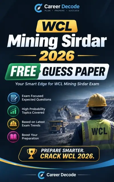 WCL Mining Sirdar 2026 Free Guess Paper
